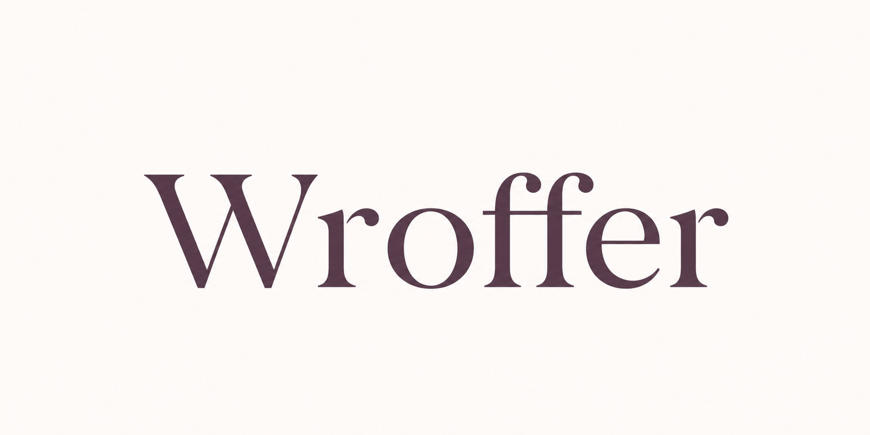 Wroffer wordmark reference on a light background